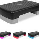 18'' Adjustable Aerobic Step Platform, Adjustable Fitness 4-6in Exercise Stepper Workout with 2 Risers, Aerobics Stepper Workout Stepper for Home Gym Cardio Strength & Training