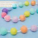 WILLBOND 2 Pieces Wool Felt Rainbow Ball Garland Colorful Pom Pom 6.5 ft Long 24 Ball Garland for Easter Mardi Gras Classroom Halloween Thanksgiving Xmas (Multiple Colors)