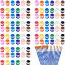 145 Pcs Mini Acrylic Paint Set for Kids, 12 Colors Washable Acrylic Paint Strip with 5 Paint Tray for Kids&Adults Craft Paint, with Mini Paint Strips for Easter Eggs Art Craft Painting Easter Gifts