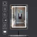 Amorho 24"X32" LED Bathroom Mirror with Lights, Front Lit and Backlight, Stepless Dimmable, Anti-Fog, Shatter-Proof Tempered Glass, Memory, 3 Colors Lighting Bathroom Mirrors for Vanity