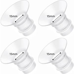 Flange Inserts 15mm Compatible with Medela/Spectra/TSRETE/Elvie/Momcozy/Bellababy Breast Pump 24mm Shields/Flanges, Reduce 24mm Nipple Tunnel Down to 15 mm, 4PCS