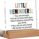 Inspirational Motivational Gifts Employee Appreciation Gifts Little Reminders You are Enough Clear Desk Decorative Sign Acrylic Sign With Wooden Stand for Office Desk Table Shelf