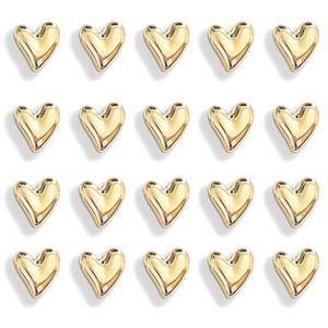 Janvelle 20PCS Gold Refrigerator Magnets Love Heart Magnets for Fridge Cute Decorative Magnetic Stickers 0.79in Small Home Kitchen Magnet Set Lovely Color Decoration for Office Whiteboard