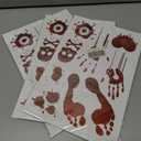 3 x Halloween Party Decorations - Bloody Handprint Footprint Window Clings for Halloween Bathroom Decor Indoor Outdoor | Trick or Treat Stickers Decals for Office Door Wall Party Favors Supplies (Red)