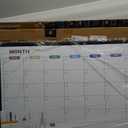 Dry Erase Calendar Whiteboard for Wall 36" x 24", Magnetic Monthly White Board Calendar Dry Erase with Tray, Black Aluminum Frame Bulletin Board for Office Home and School