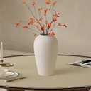 Kokrose Rustic Cream Ceramic Vase, 11.8" Vintage Clay Tall Floor White Terracotta Vase for Table Centerpieces, Large Textured Farmhouse Decorative Vases for Home Decor