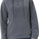 GIMECEN Women's Polar Fleece Hoodies Quarter Zip Sweatshirt Long Sleeve Sweaters Casual Pullover Jacket with Pocket (M)