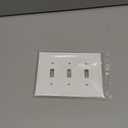 Triple Toggle Light Switch Cover Plate White Classic Decorative Light Switch Plates Cover 3-Gang Wall Plate Cover