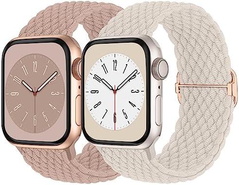 Braided Solo Loop Compatible with Apple Watch Band 38mm 40mm 41mm 42mm 44mm 45mm 46mm 49mm Women Men, Adjustable Stretchy Bands Elastic Sport Strap for iWatch Series 11 10 9 8 7 6 5 4 3 2 SE Ultra 3 2