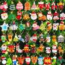 OCTERIC 56 PCS Mini Christmas Ornaments,Miniature Resin Ornaments Small Tree Decorations Decorative Hanging Ornaments Santa Snowman Snowflake for Christmas Tree Decor