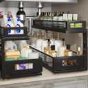 2 Pack 21.3IN-Depth Under Sink Organizer with Next-Gen Ball-Bearing Slides,2-Tier Pull Out Cabinet Storage, Height Adjustable Drawer Shelf for Bathroom, Kitchen, Laundry, Cabinet, Pantry-Black