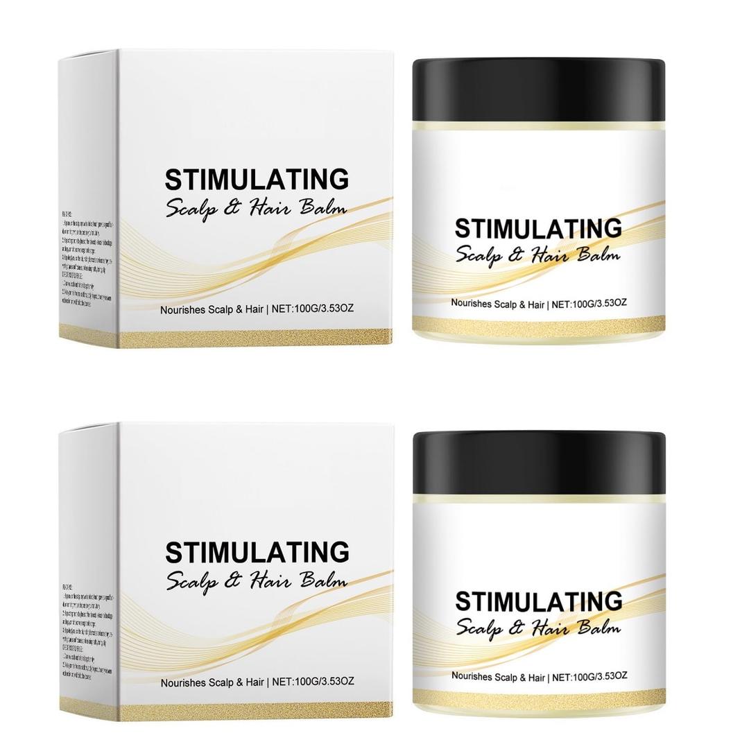 2Pcs Stimulating Scalp and Hair Balm,Shea Butter and Mango Butter Blend,Scalp Care, Hair Care, Moisture, and Give You a Glow Hair Look.