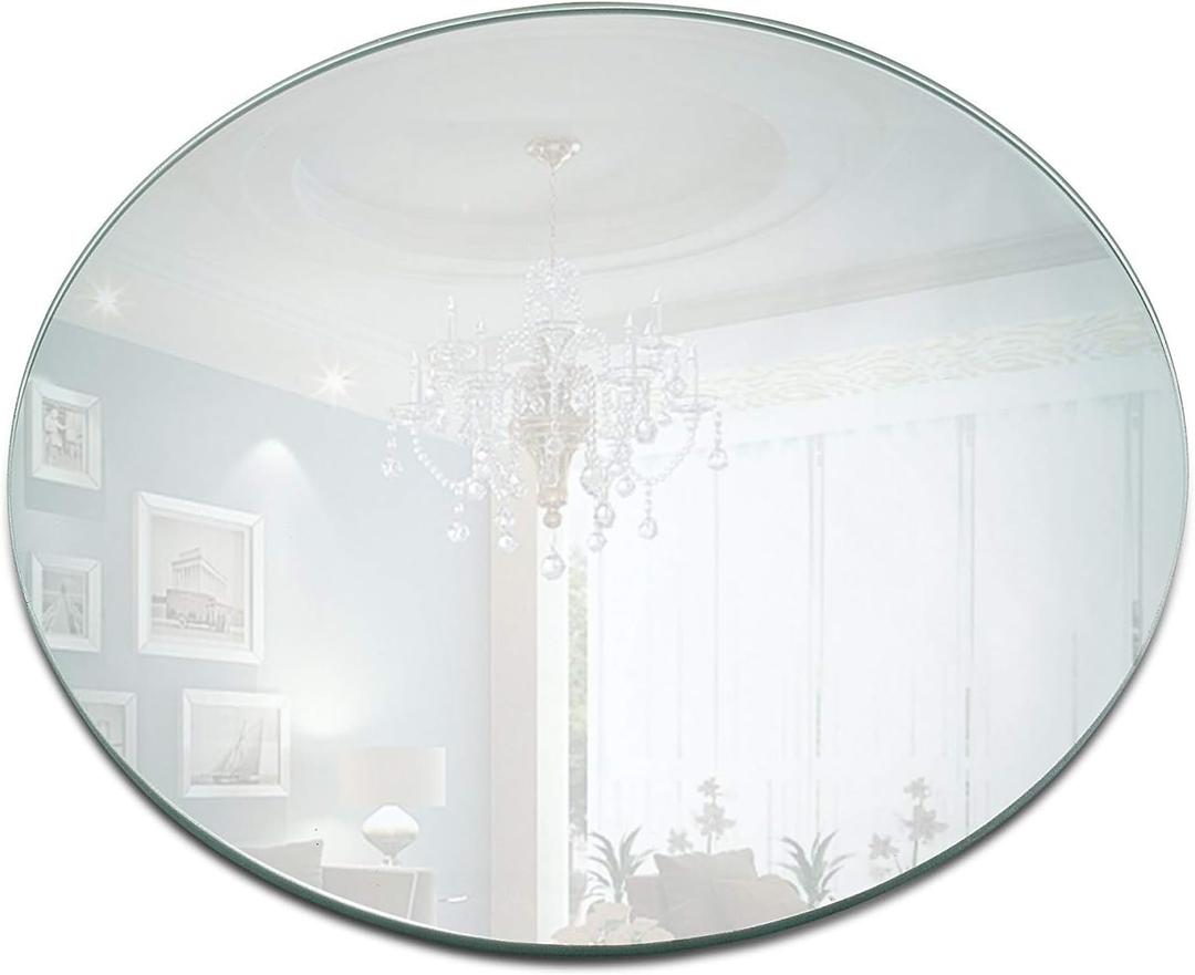 12 Inch Round Mirror Candle Plate with Round Edge 1.5 mm Thick set of 12