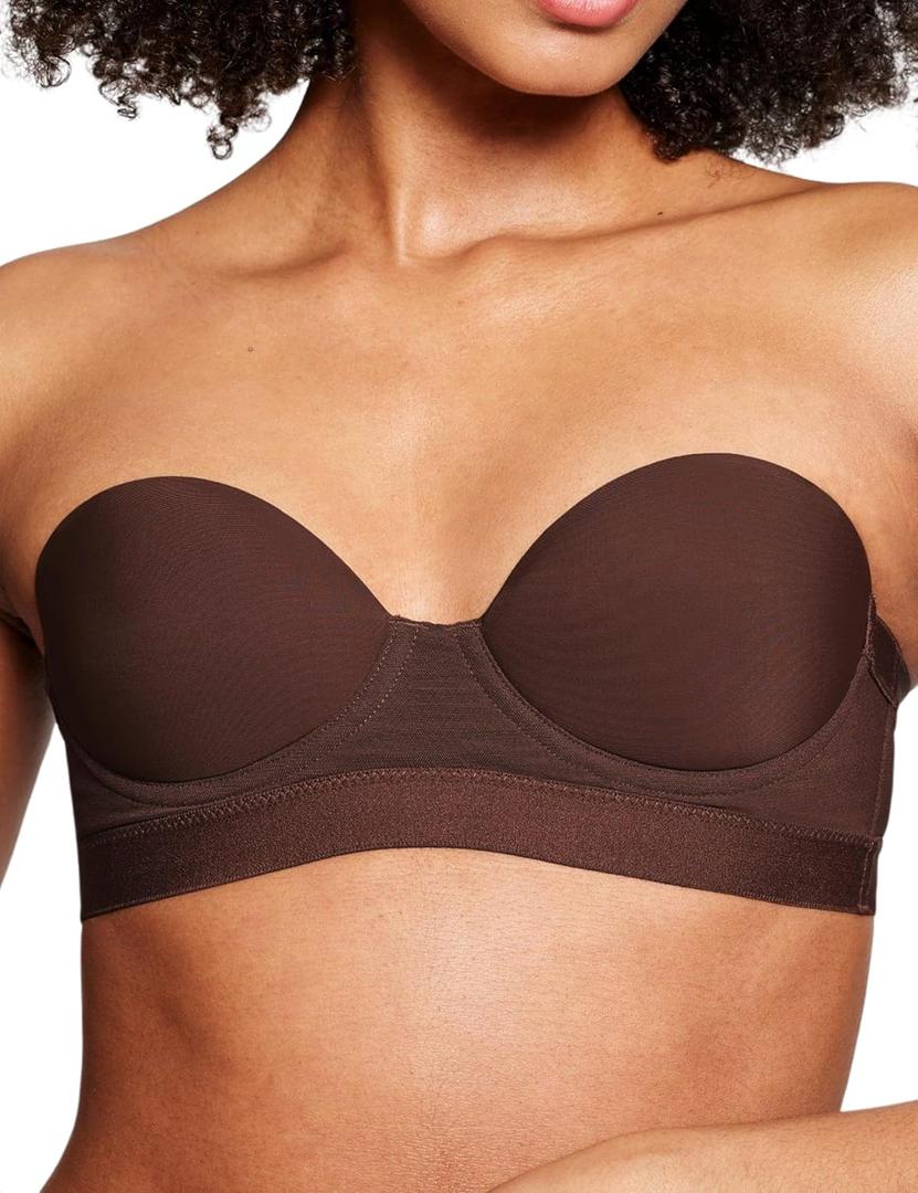 Pepper Strapless Bra | MVP Multiway Lightly Lined Strapless, Underwire Bra for Women with Convertible Straps (36AA, Espresso)