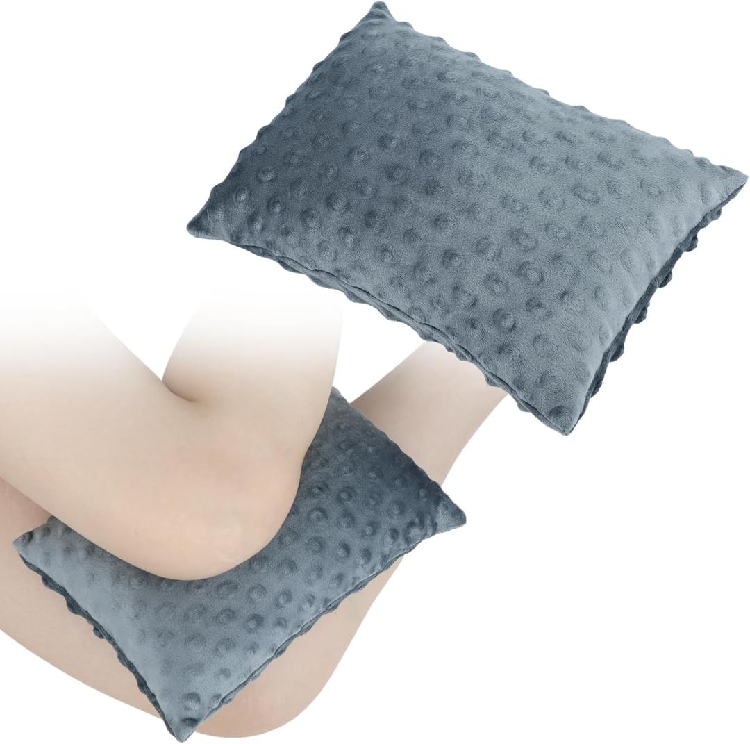 Soft Knee Pillow Leg Pillows 11" x 7.8" Small Hip Support Pillows Between Legs for Side Sleepers Sciatica Joints Pain Relief Machine Washable Post Surgery Cushion Gifts, Minky Dot Dark Gray