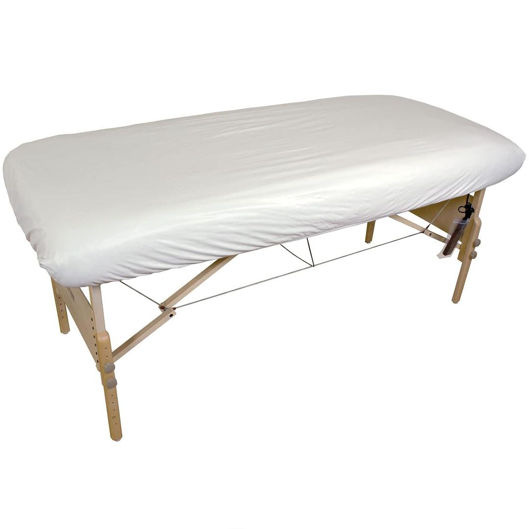 Body Linen Massage Table Cover - Reusable Barrier with Wipe Clean Surface. Waterproof PUL Material, Machine Washable. Protects Massage Table, Warmer and Pad