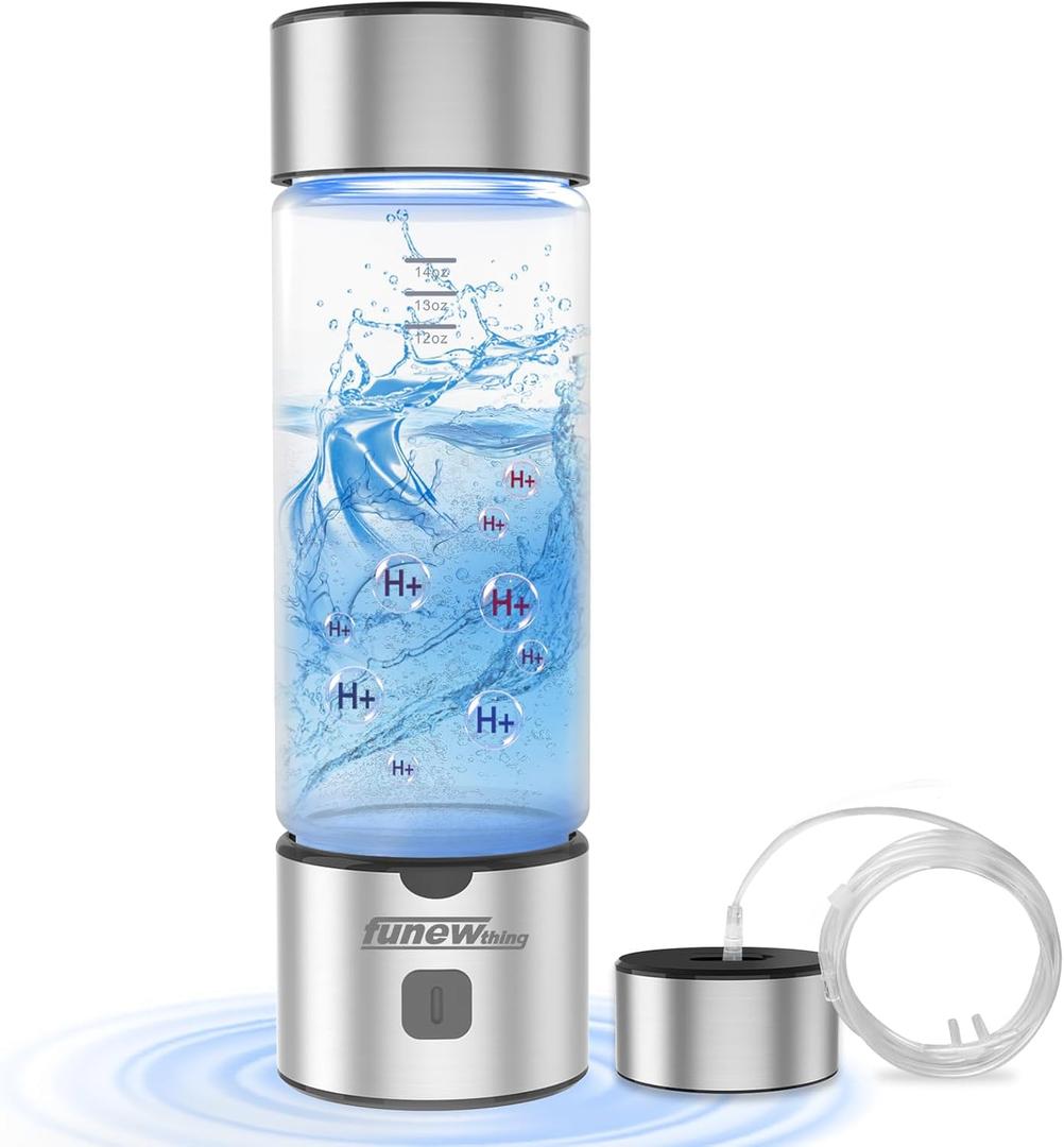 2025 Upgrade Hydrogen Water Bottle,2500ppb Portable Water Ionizer Machine with SPE/PEM Technology in 3-Minute Electrolysis,Rechargeable Hydrogen Rich Generator for Office Travel & Fitness