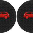 2PCS Car Cup Holder Coaster Compatible with 2019-2025 Toyota RAV4 Silicone Non-Slip Cup Holder Coasters for Toyota Interior Accessories(Black&Red)