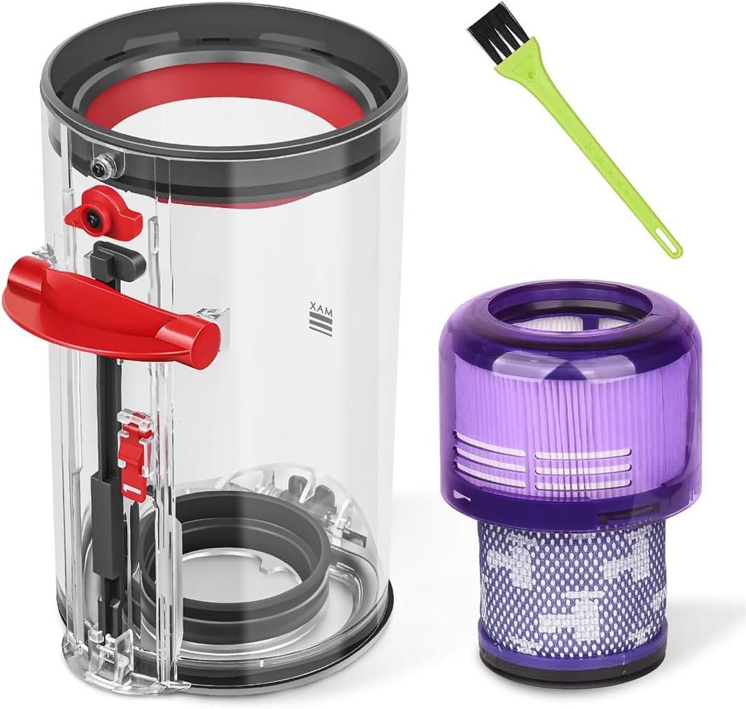 Dust Bin Replacement for Dyson V11 V15 V15S Detect Vacuum Cleaner Canister, Vacuum Bin Replacement for Part 970050-01 and Part 965443-01 (V11 Dust Bin + Filter)