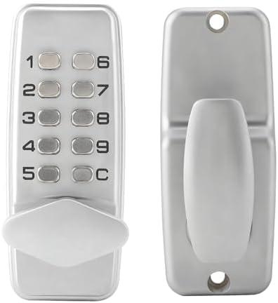 Mechanical Keyless Door Lock, 2-8 Digit Code Combination Entry Door Lock Password Security Coded Lock Push Button Keypad Lock for Home Office