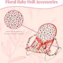 Floral Baby Doll Accessories Set, 3-1 Baby Doll Crib, Baby Doll High Chair & Bouncer Seat. 18 inch Doll Accessories with Doll Bed. 18" Dolls Furniture Play Stuff. Toys for Girls Ages 3-5,4-6,5-7,8-10