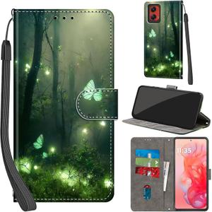 Case Wallet for Motorola Moto G Stylus 5G 2024, Butterfly | with 3 Card Slots, Kickstand, Magnetic Closure, Shockproof Protective Flip Cover