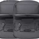 Universal Car Seat Back Organizer - Foldable PU Leather Storage Box with Table Tray & Hooks | Multi-Function Truck/SUV Interior Accessories (Black)(2pcs Black colors)