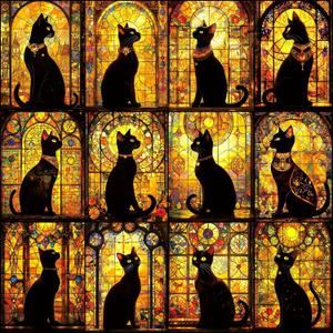 2 x Black Cats 500 Piece Puzzles for Adults Clearance, for Halloween Birthday Party Challenge Games Family, 20" X 20" Dust Free Puzzles