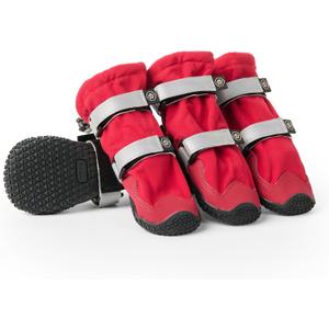 Spark Paws Dog Shoes, Waterproof Dog Boots for Medium to Large Dogs, Non Slip, Breathable Dog Booties and Paw Protectors - 4PCS Doggie Hiking Boots with Reflective Straps - Red, Size 1