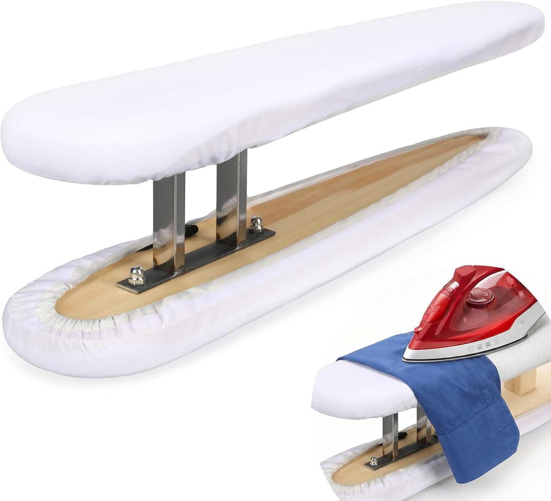 Dual Sided Sleeve Ironing Board for Sleeve Pressing,White
21.6'' Mini Tabletop Board, Cotton Cover, Thick Pad, Metal Frame, Garment Care Surface for Sewing Laundry Pants Cuffs Collars