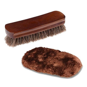 Large Professional Shoe Shine Birch Wood Shoe Brushes Polishing Buffing Glove. for Boots, Shoes & Other Leather Care. 100% Horsehair Bristles