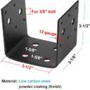 4 PCS 4x4 Post Base Bracket, 11 Gauge (1/8") Heavy Duty Half Post Base Joist Hanger for 4"x4" Wood Posts, Carbon Steel, Inner Size 3.5", Deck Framing Support Connector for Pergola Gazebo Outdoor