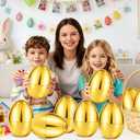 12 PCS 6" Jumbo Golden Plastic Easter Eggs Fillable , Giant Empty Easter Eggs Fillable Bright Gold Metallic Egg for Kids Boys Girls Classroom Prizes Easter Basket Stuffers Party Favors