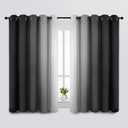 SimpleHome Ombre Room Darkening Curtains for Bedroom, Gradient Black to Grey White Light Blocking Thermal Insulated Grommet Window Curtains/Drapes for Living Room,2 Panels, 62x63 inches Length
