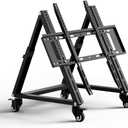 Low Height Mobile TV Stand, Low TV Stand with Wheel for 26-65 inch TV, Hight Adjustable, 36 -68 Adjustable Viewing Angle,Max 50KG, Vesa 600500, Confidence Monitor Stand