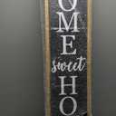 Outdoor Welcome Sign for Front Porch Standing Large 2 Sided 45"X9" Wooden Frame Tall Vertical Leaner Long Home Sweet Home Front Door Sign for Rustic Outside Farmhouse Modern Decor (Wood Black)