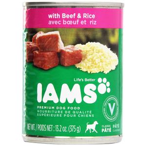 Iams, Premium Dog Food, Beef & Rice Entree, 13.2 oz (EXP 01/27/28)