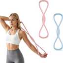 RYAOLELY Figure 8 Resistance Band, Exercise Band for Physical Therapy, Yoga Pilates Home Workout, Portable Fitness Band with Anti-Slip Grip