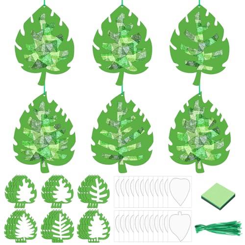 Hollowfly 24 Sets Palm Sunday Crafts Easter Palm Leaf Tissue Paper Craft Kits DIY Hanging Ornament Sunday School Gifts Holy Week Crafts Religious Christian Decorations Kit for Easter Party Activities