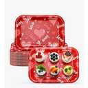 Yungyan 6 Pcs Valentine's Day Serving Trays 13 x 9 Inch Large Heart Food Trays Platters Paper Love Food Tray for Valentine Party Wedding Engagement Party Serving Snacks Cookies Dessert