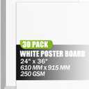 24x36 inches Poster Paper Set of 30, White Large Poster Board, Blank Display Boards, Heavyweight Poster Paper Bulk for School, Office & Craft Projects