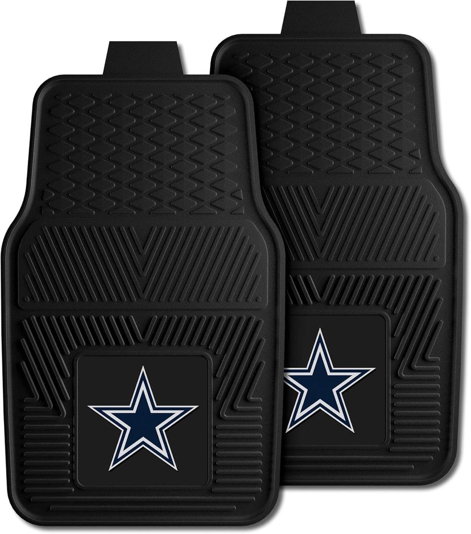 FANMATS - 8274 NFL Dallas Cowboys Vinyl Heavy Duty Car Mat,Set of two, 18"x27"
