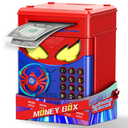 Wrystte Spider Piggy Bank for Kids,Electronic Money Box with Fingerprint,ATM Safe Coin&Cash Saving Box,Kids Toys for Age 4 5 6 7 8,Christmas Birthday Gifts for 9 10 11 12 Year Old Boys Girls (Blue)