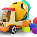 TOP BRIGHT Wooden Shape Sorter Toys for Toddlers Learning Sort and Match for 2 Year Old