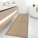 Long Bathroom Rug,24"x60"Braided Kitchen Runner,Boho Kitchen Mats for Floor,Super Absorbent Hallway Runner,Washable Floor Carpet for Bedroom,Entryway,Living Room,Non Slip,Brown