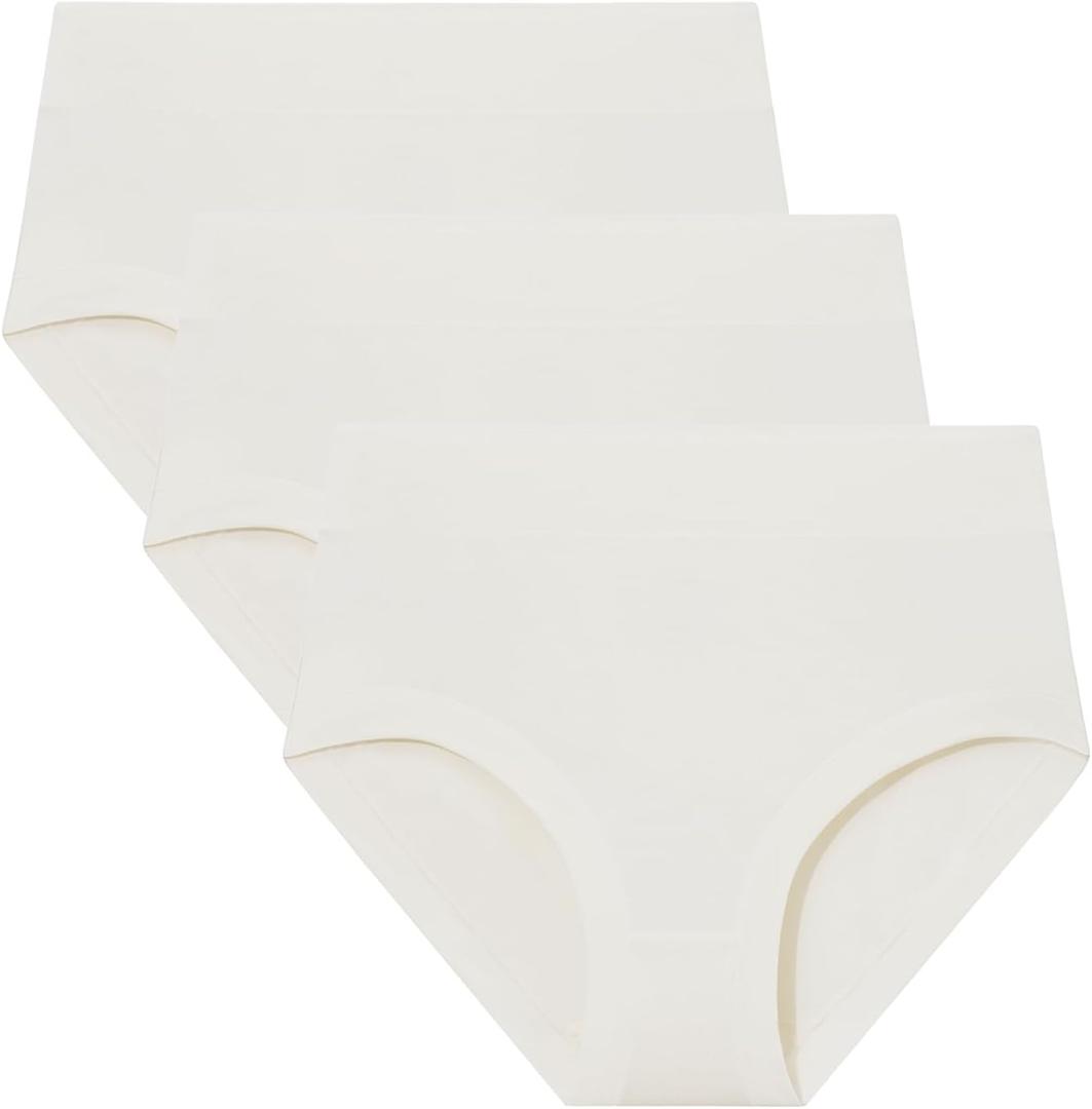 ANLIQI Womens Underwear Pack Bikini Briefs Panties Cotton Moda Moisture Wicking Soft Hipster Undies for Ladies (L)