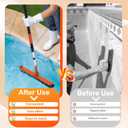 LAANPOLE Pool Brush with Pole, 16FT Heavy Duty Telescopic Pool Pole with 18" Pool Brush, Swimming Pool Scrubber Brush Head for Cleaning Walls, Tiles & Floors