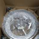 20" Caged Ceiling Fans with Lights and Remote, Fandelier Ceiling Fan with Light, Modern Bladeless Quiet Reversible Motor 6 Speeds for Bedroom, Nursery, Living Room, Silver