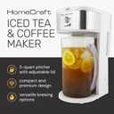 HomeCraft 3-Quart White Stainless Steel Caf' Iced Tea And Iced Coffee Brewing System, 12 Cups, Strength Selector & Infuser Chamber, Perfect For Lattes, Lemonade, Flavored Water, Large Pitcher