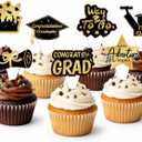 5 x 42pcs Graduation Cupcake Toppers Class of 2026 Paper Cupcake Picks Grad Cap Diploma Picks for Dessert Food Pizza Decorations (glod)